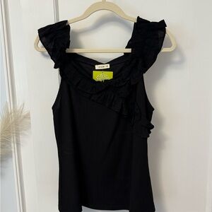 Kori Elegant Black Ruffled Blouse